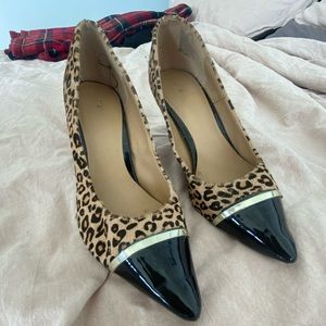 Leopard Print Faux Calfhair Pumps